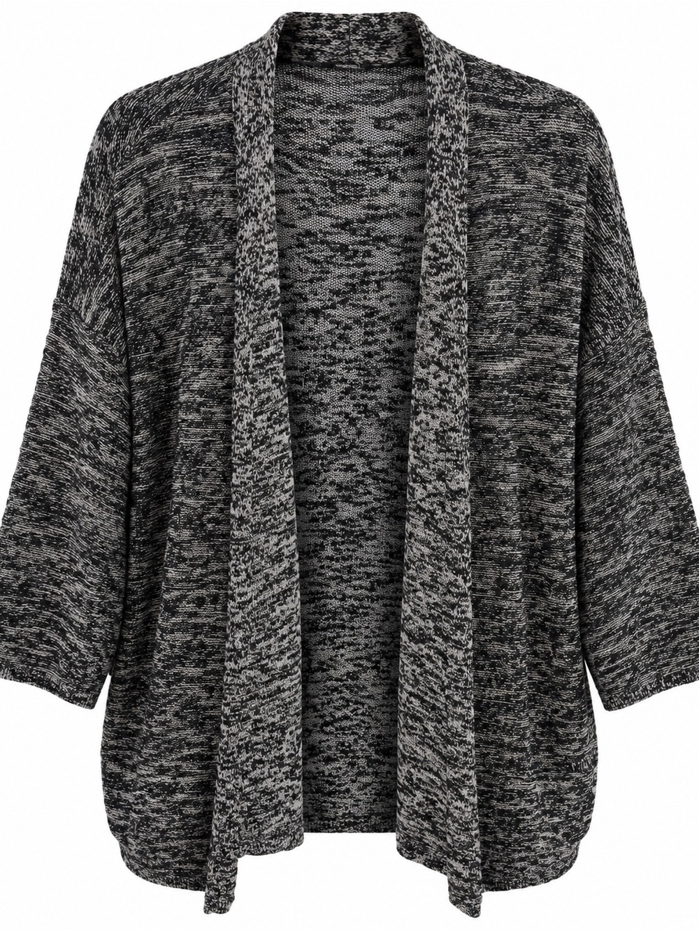 Cozy Open-Front Women's Cardigan Sweater - Black Heather